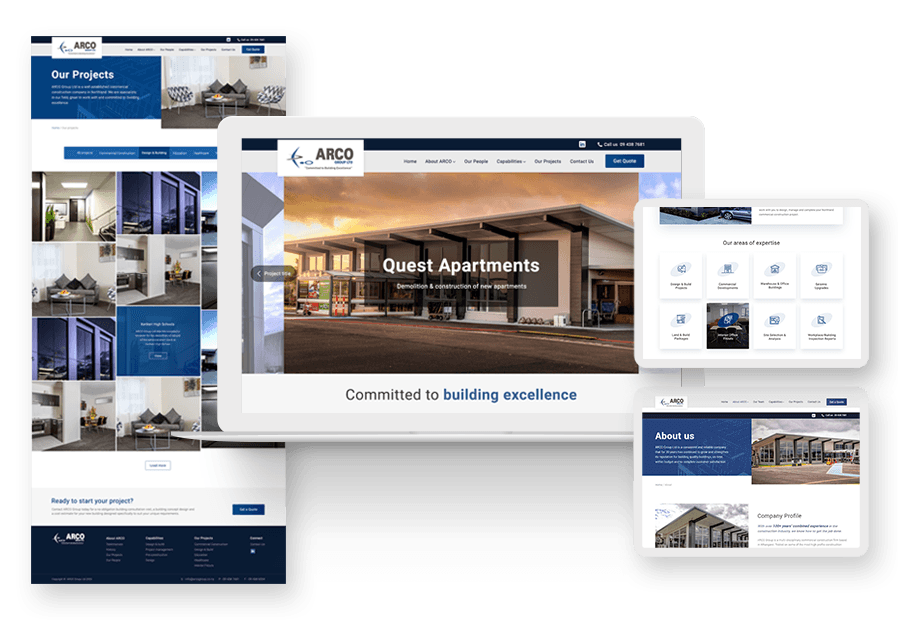 Www.hoklinvertaic created the website for construction company ARCO to present their services